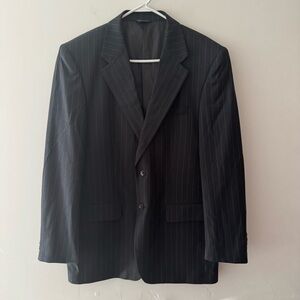 Classic Black Pinstripe Men's Blazer